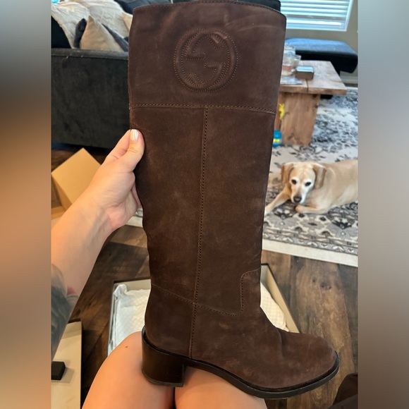 Gucci Suede knee-High Riding Boots Women’s 9.5 - Picture 9 of 12